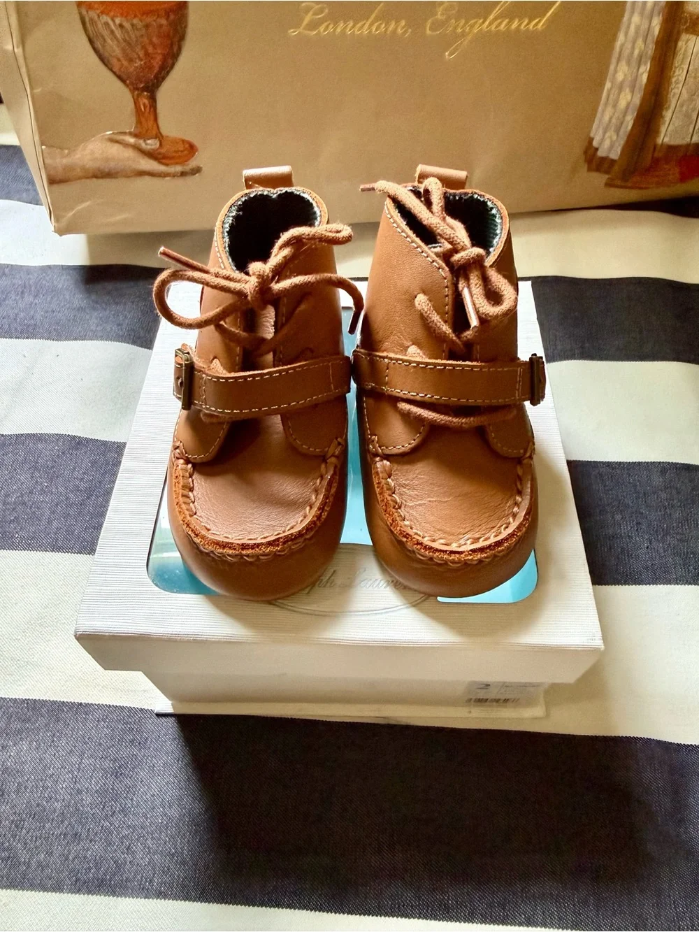 Ralph Lauren Baby Brown Ranger Lace-Up Boots with Strap